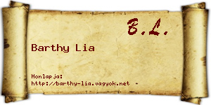 Barthy Lia névjegykártya